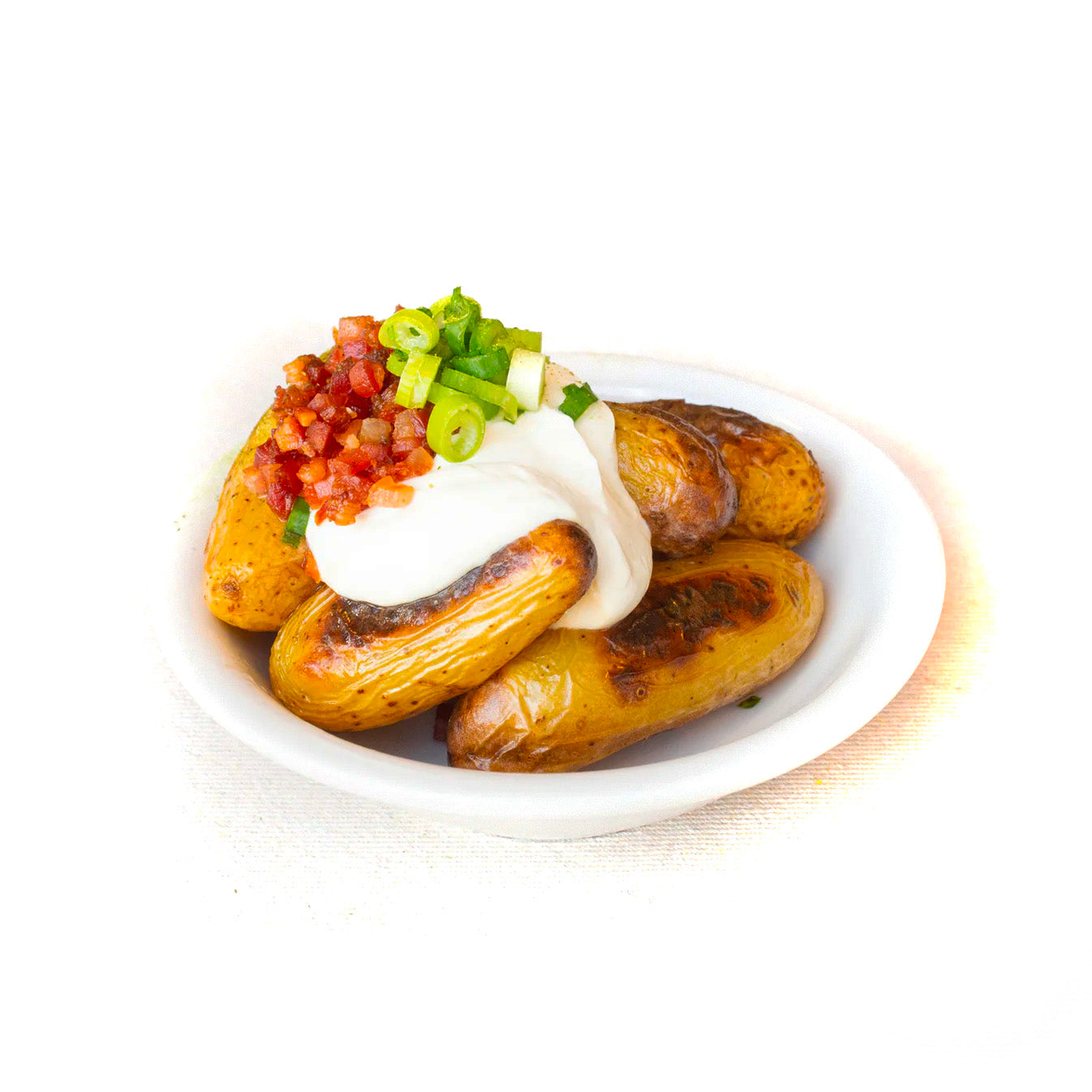 Pommes de terre rattes rôties et crème sûre